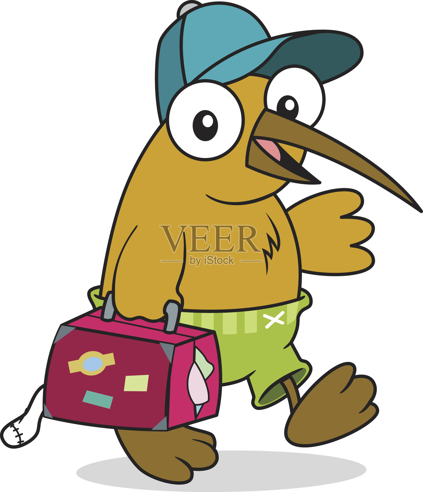 奇异鸟旅行插画图片素材