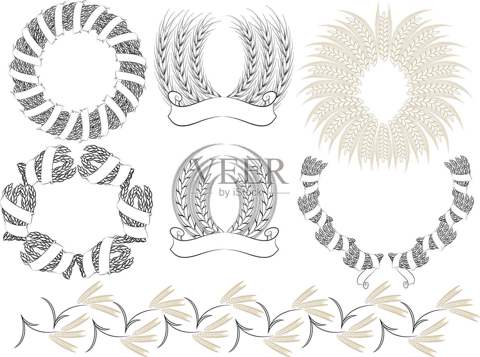 小麦插画图片素材