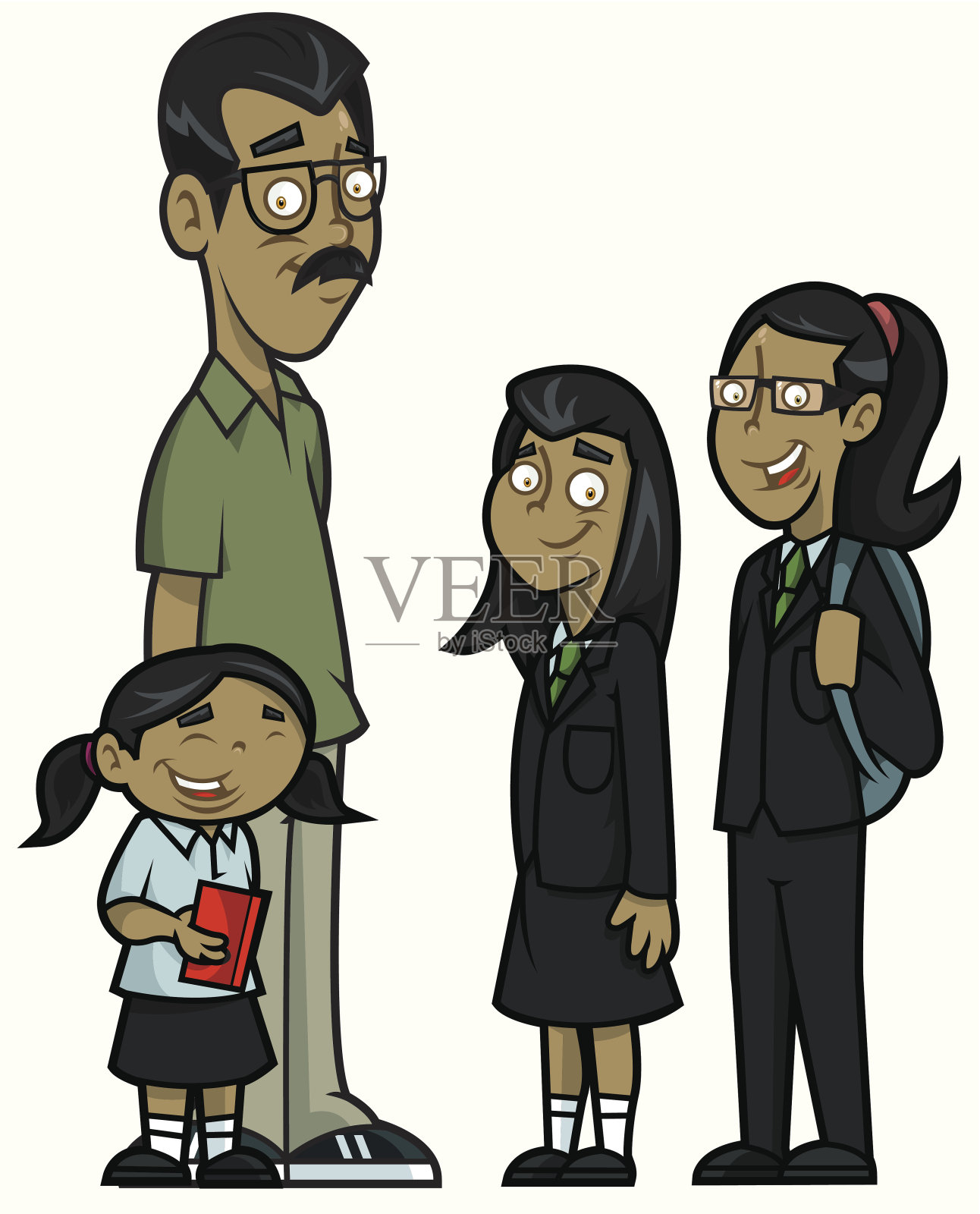 印度家庭插画图片素材