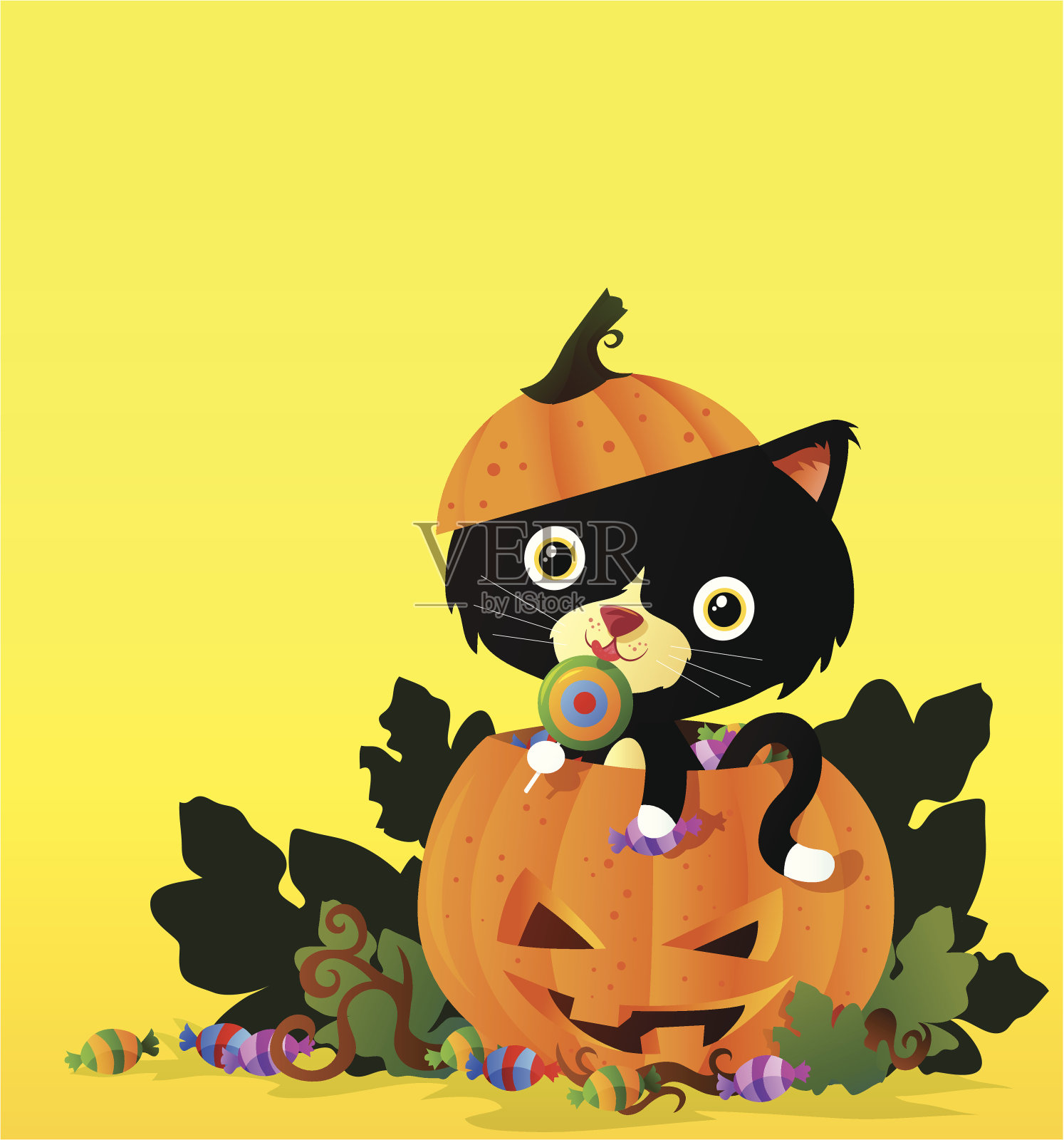 南瓜的猫设计元素图片