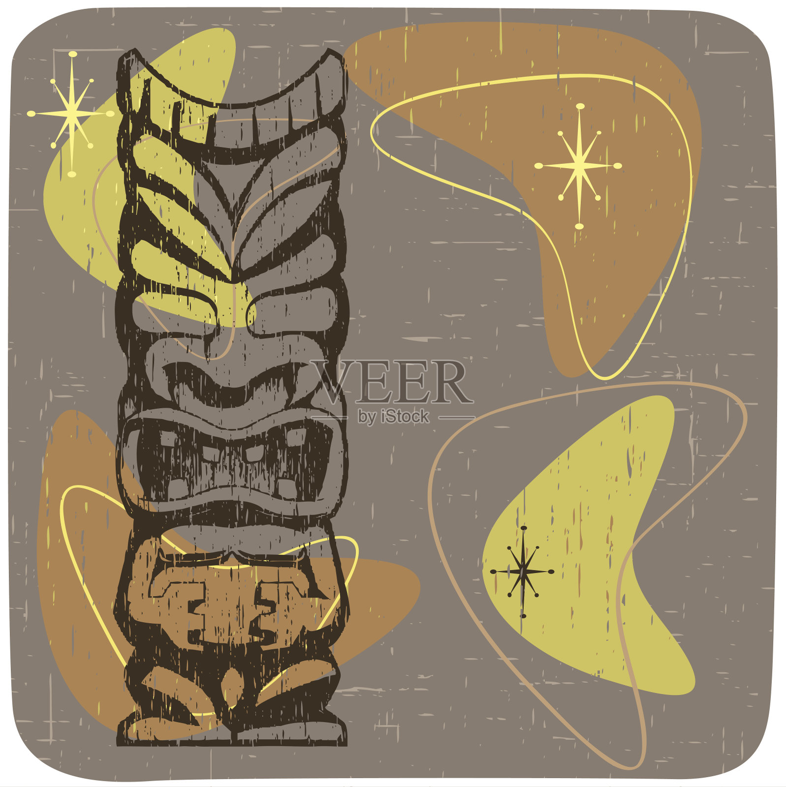 复古提基插画图片素材