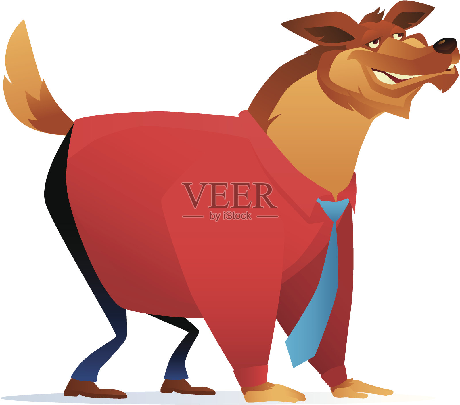 业务狼插画图片素材