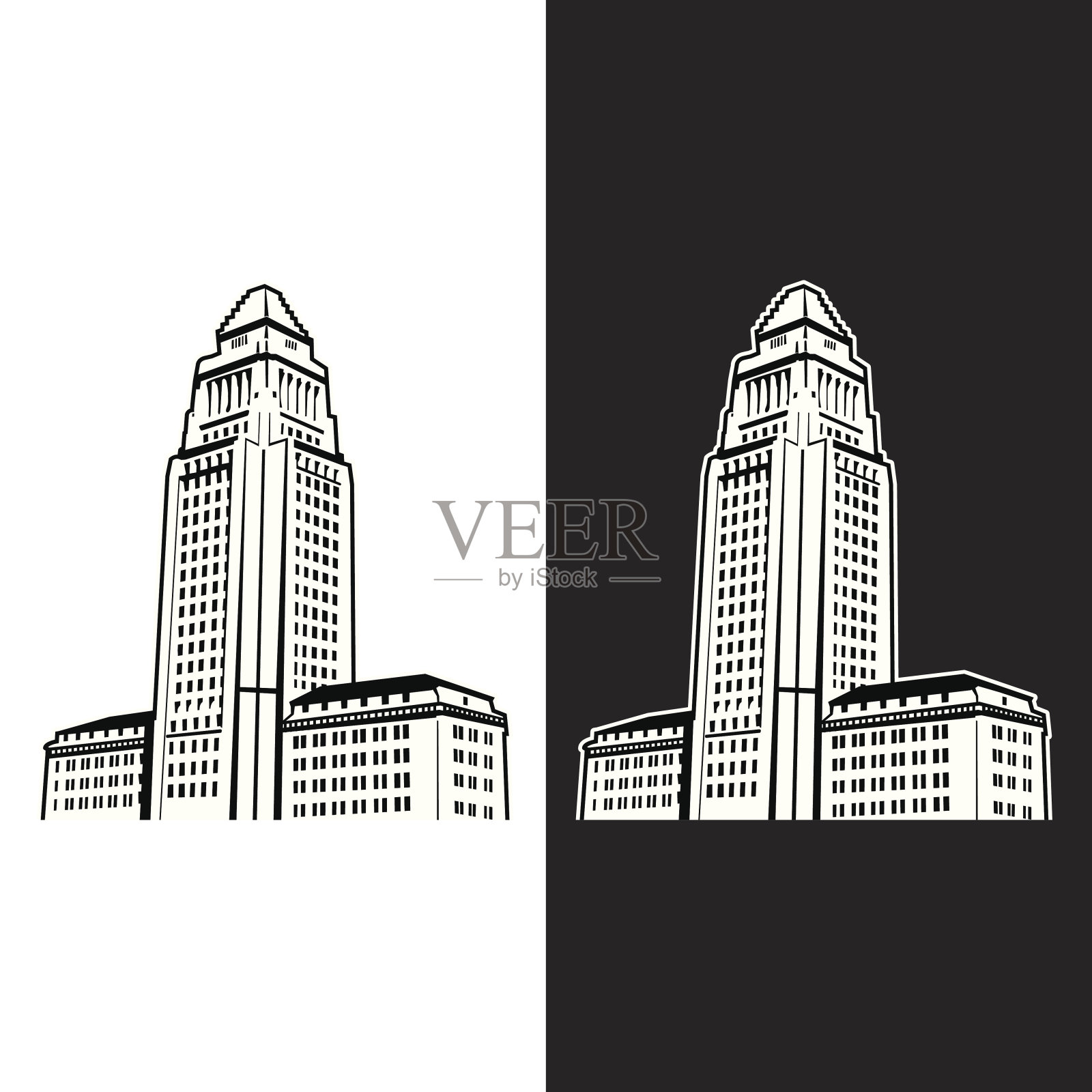 洛杉矶国会大厦插画图片素材