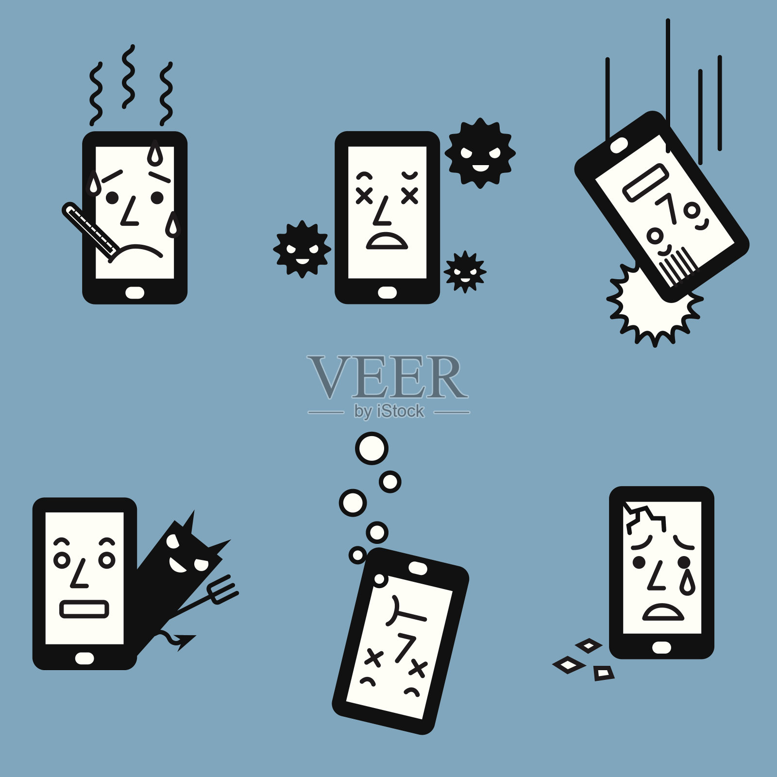 智能手机的问题插画图片素材