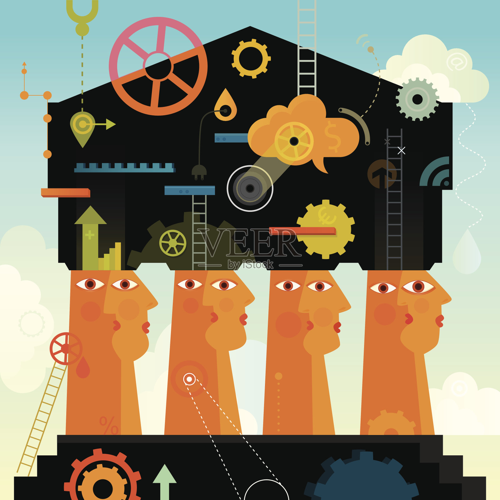 坚实的基础插画图片素材