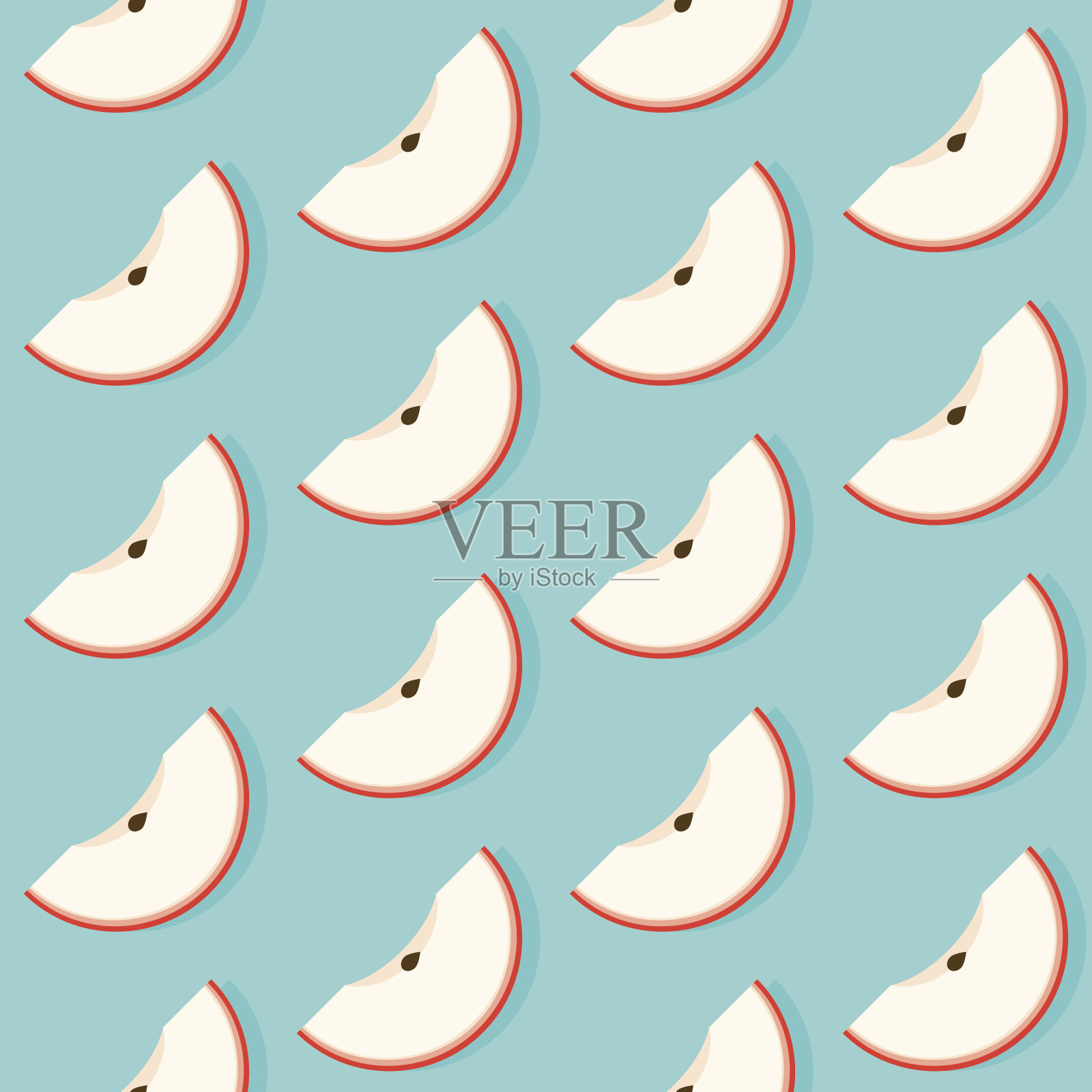 无缝苹果片图案插画图片素材