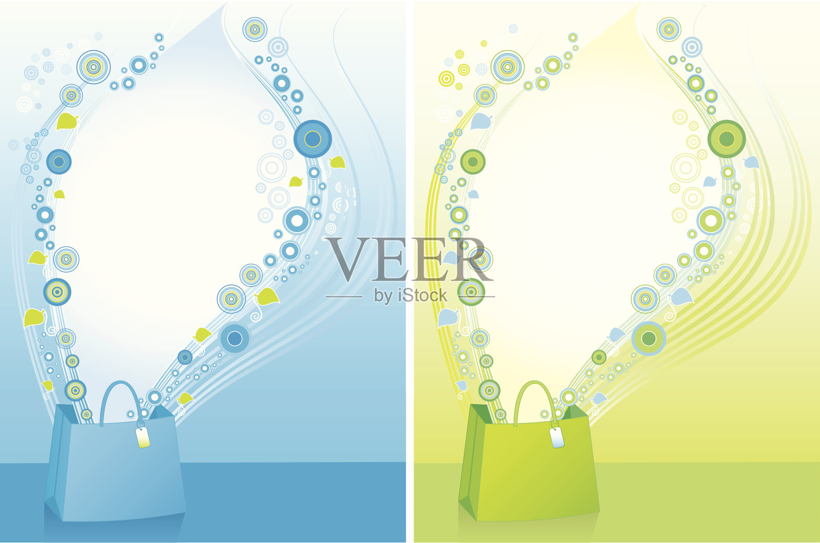 购物袋里面插画图片素材