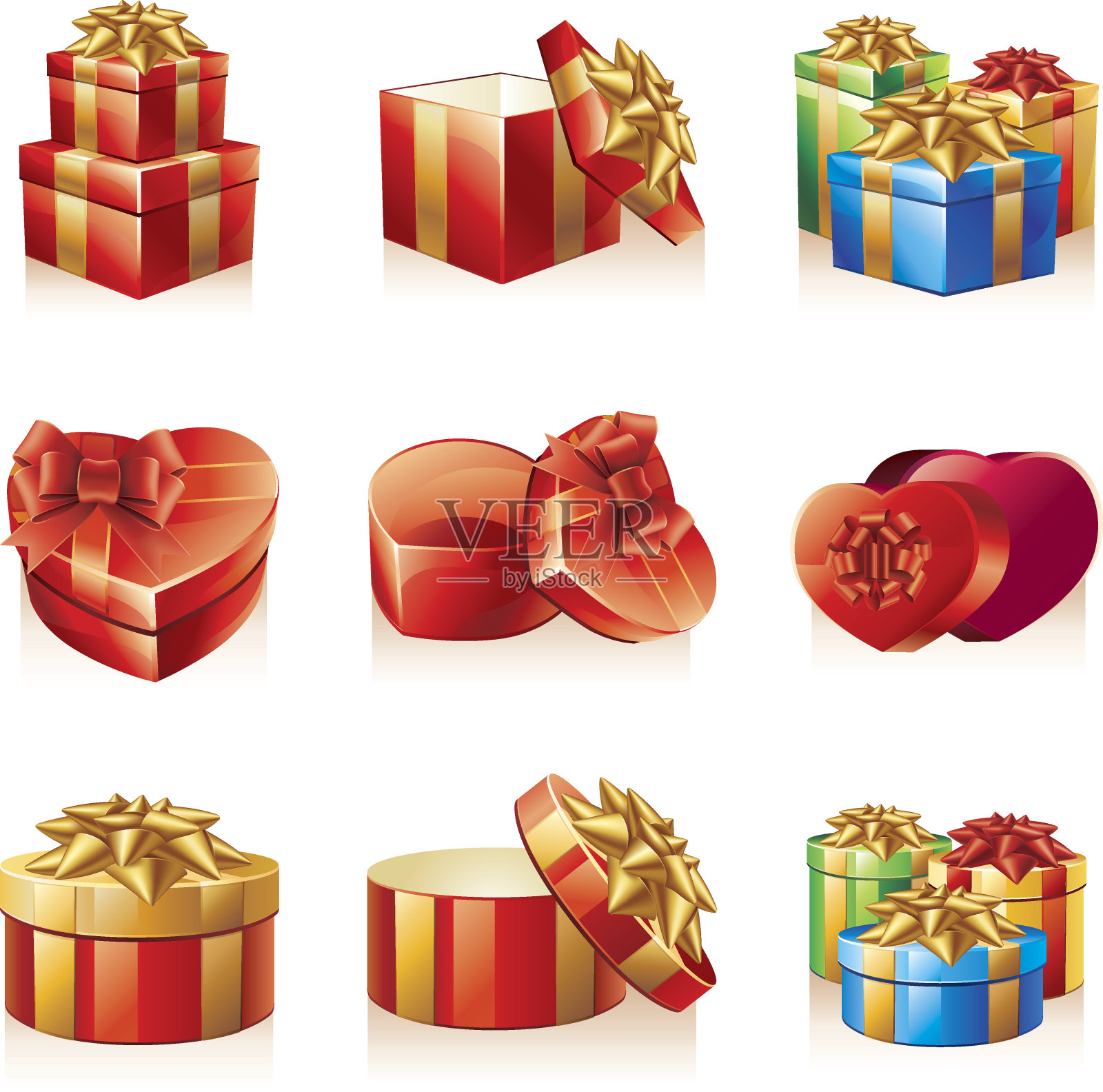 矢量礼盒套装插画图片素材