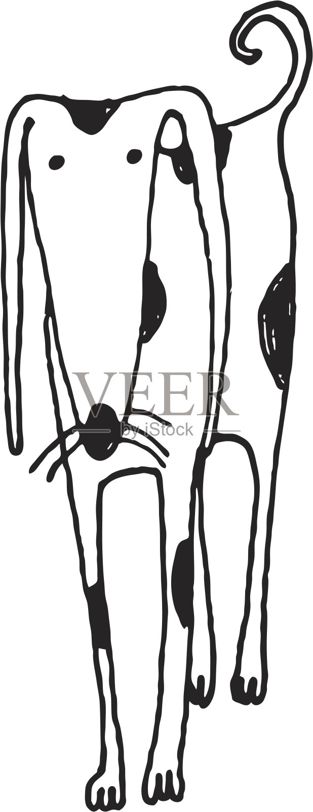 参差不齐的狗插画图片素材