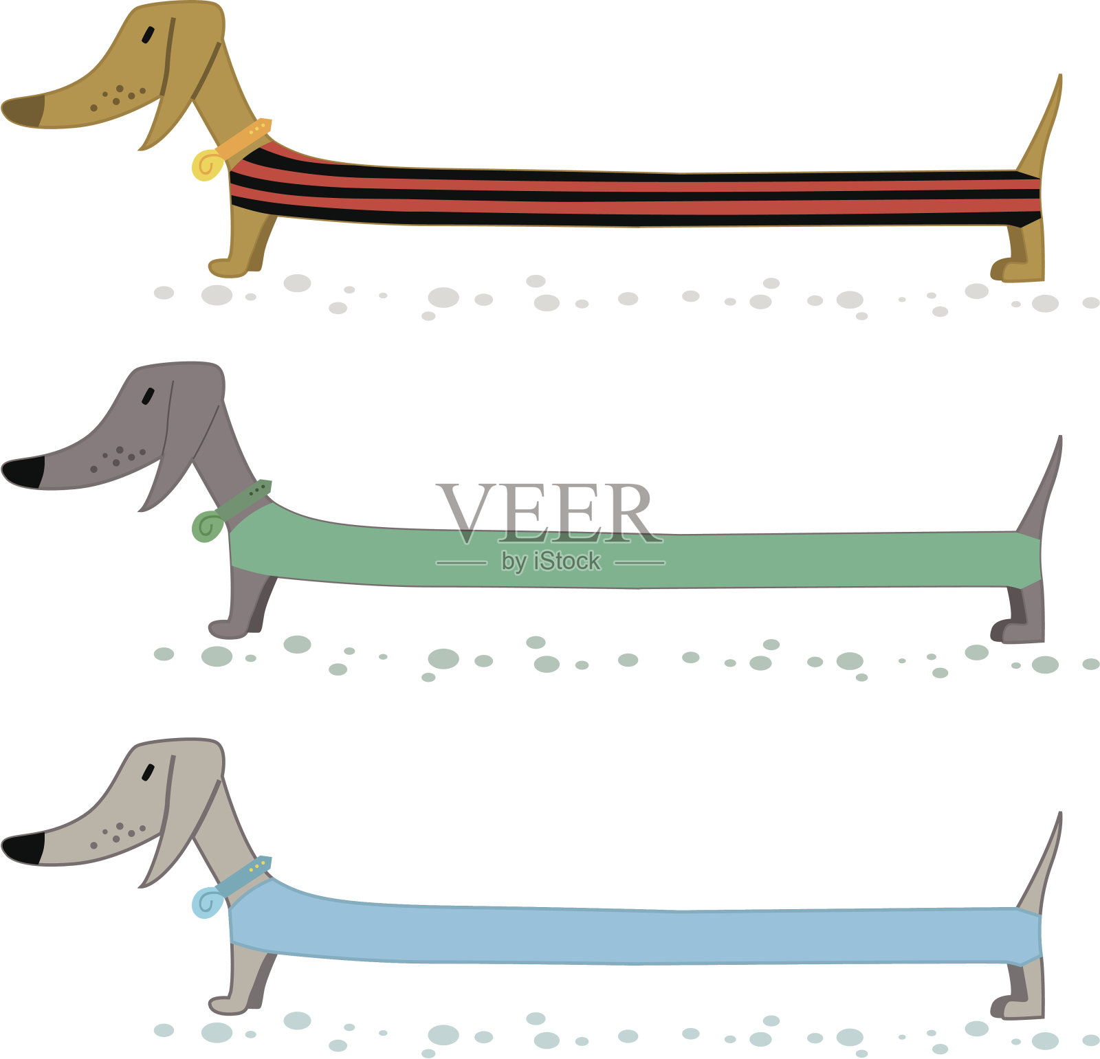 长的香肠狗插画图片素材