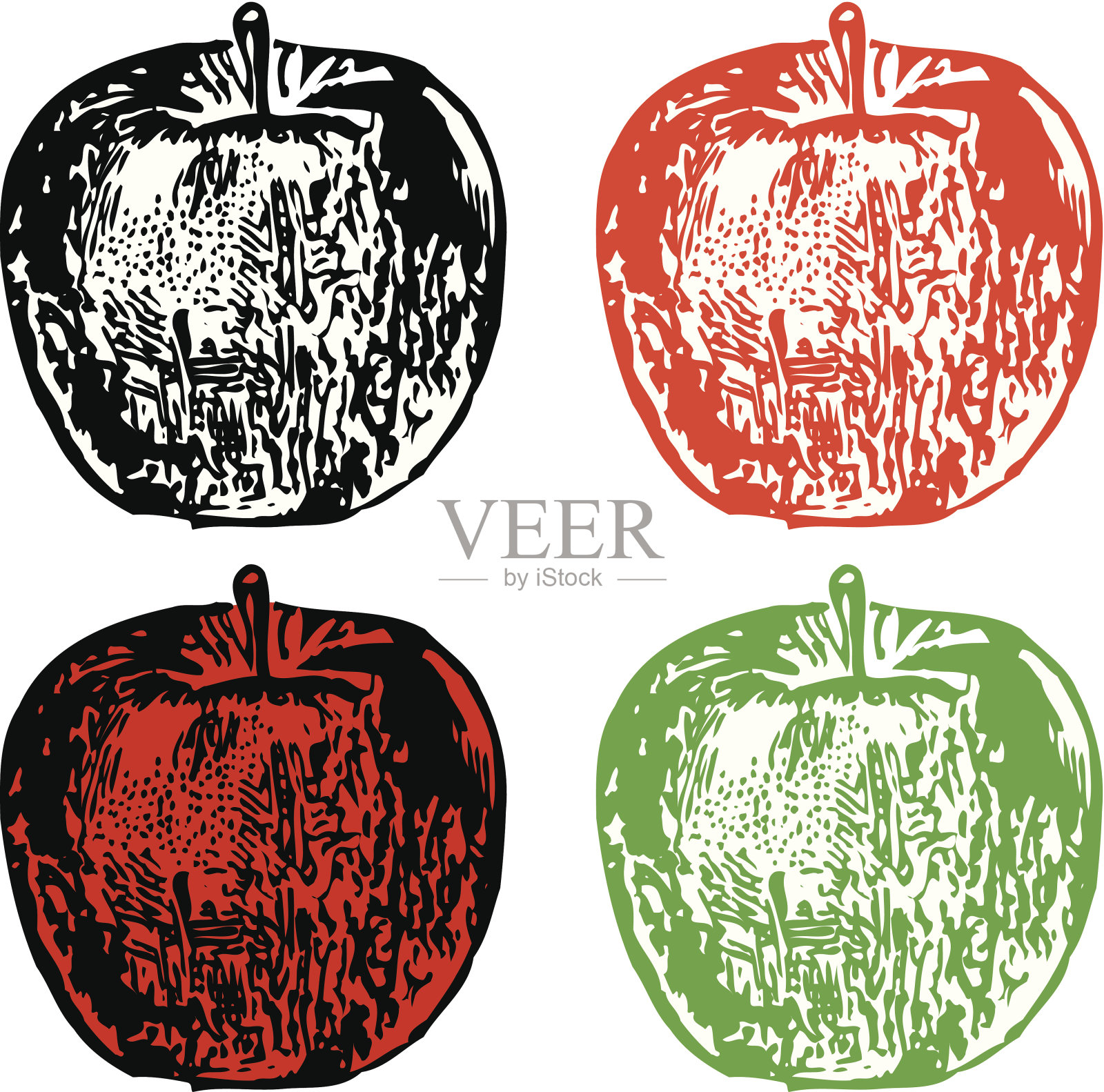 四个苹果(矢量图)插画图片素材