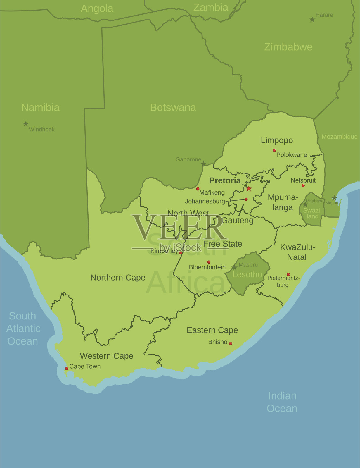 南非地图显示省份插画图片素材