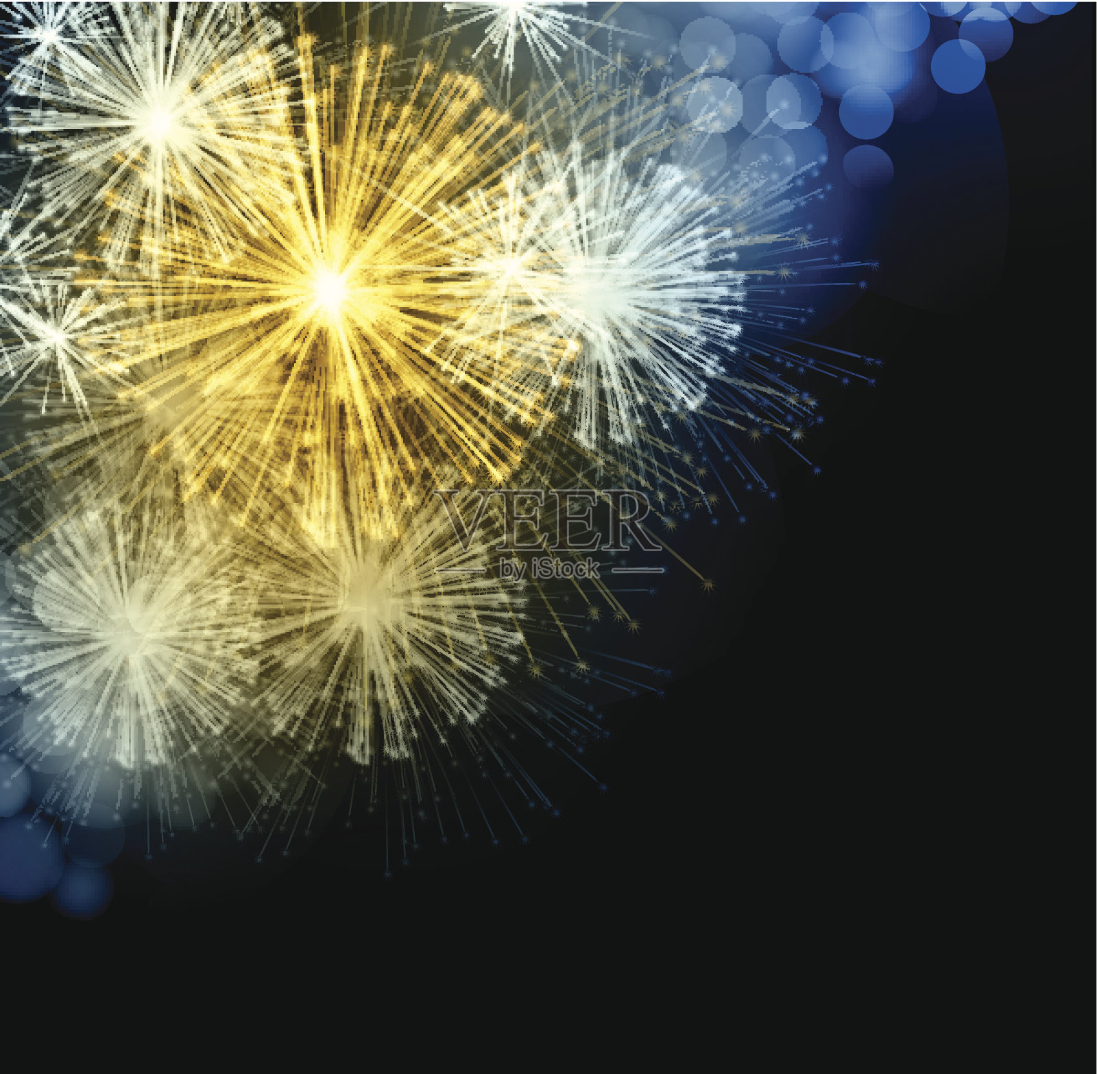 色彩鲜艳的矢量烟花和敬礼插画图片素材