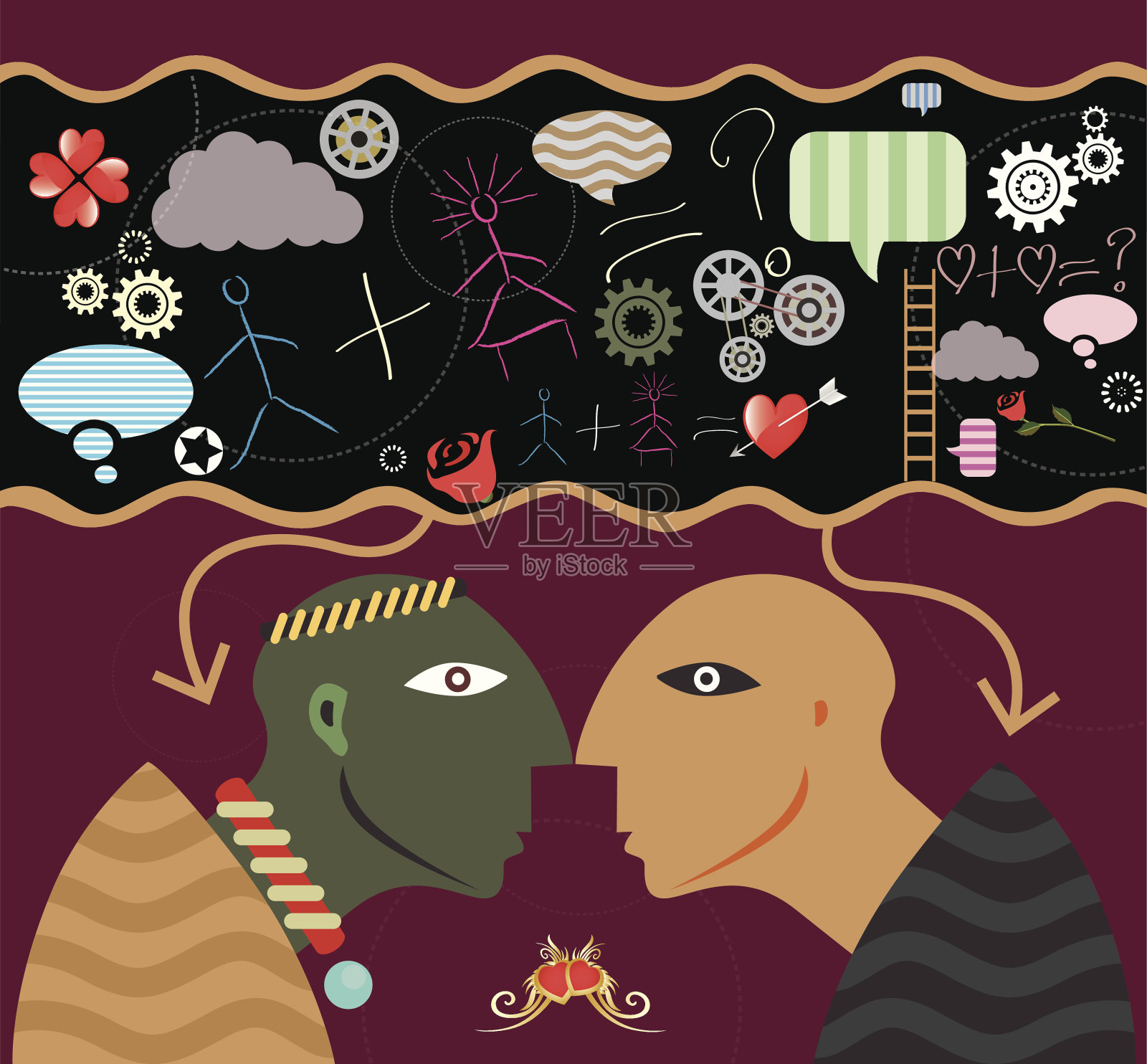 神秘的爱插画图片素材