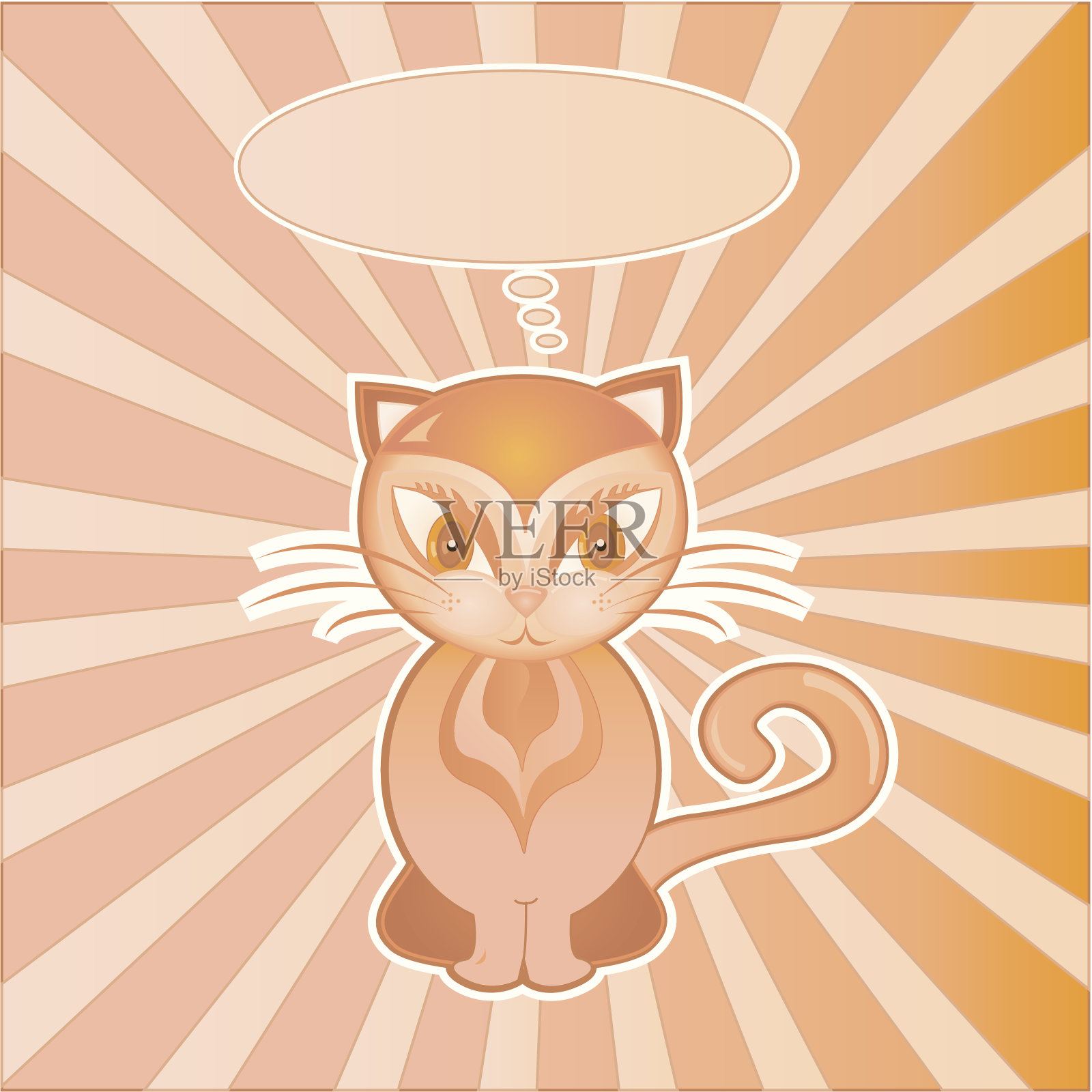 小猫的想法插画图片素材