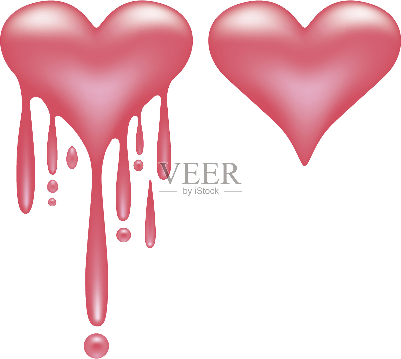 两颗心插画图片素材