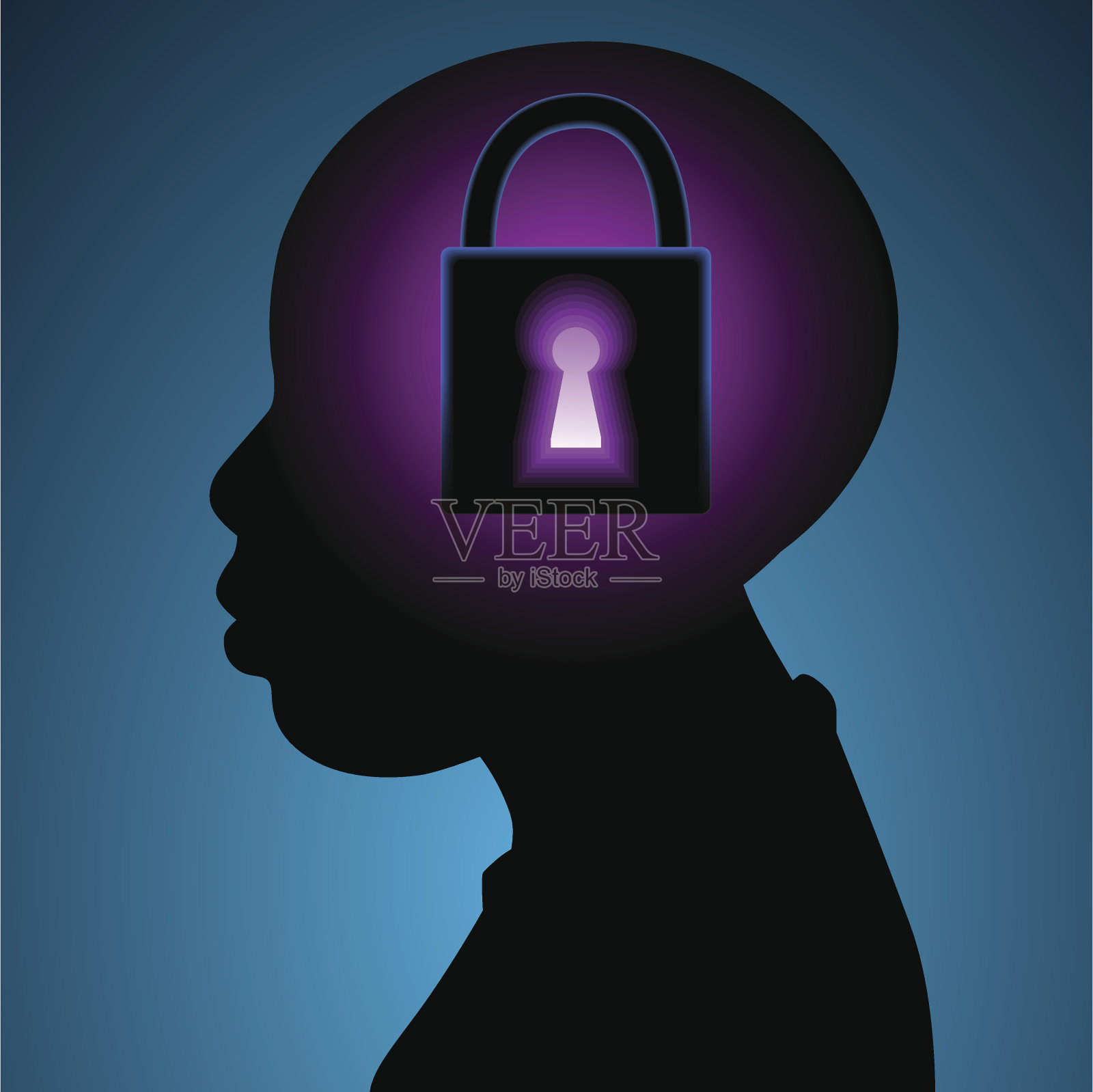 锁心插画图片素材