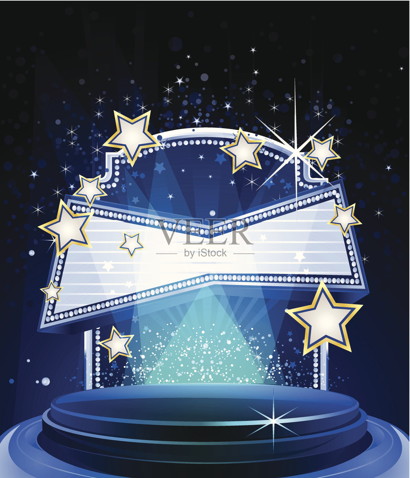 优雅光滑的舞台与Marquee插画图片素材