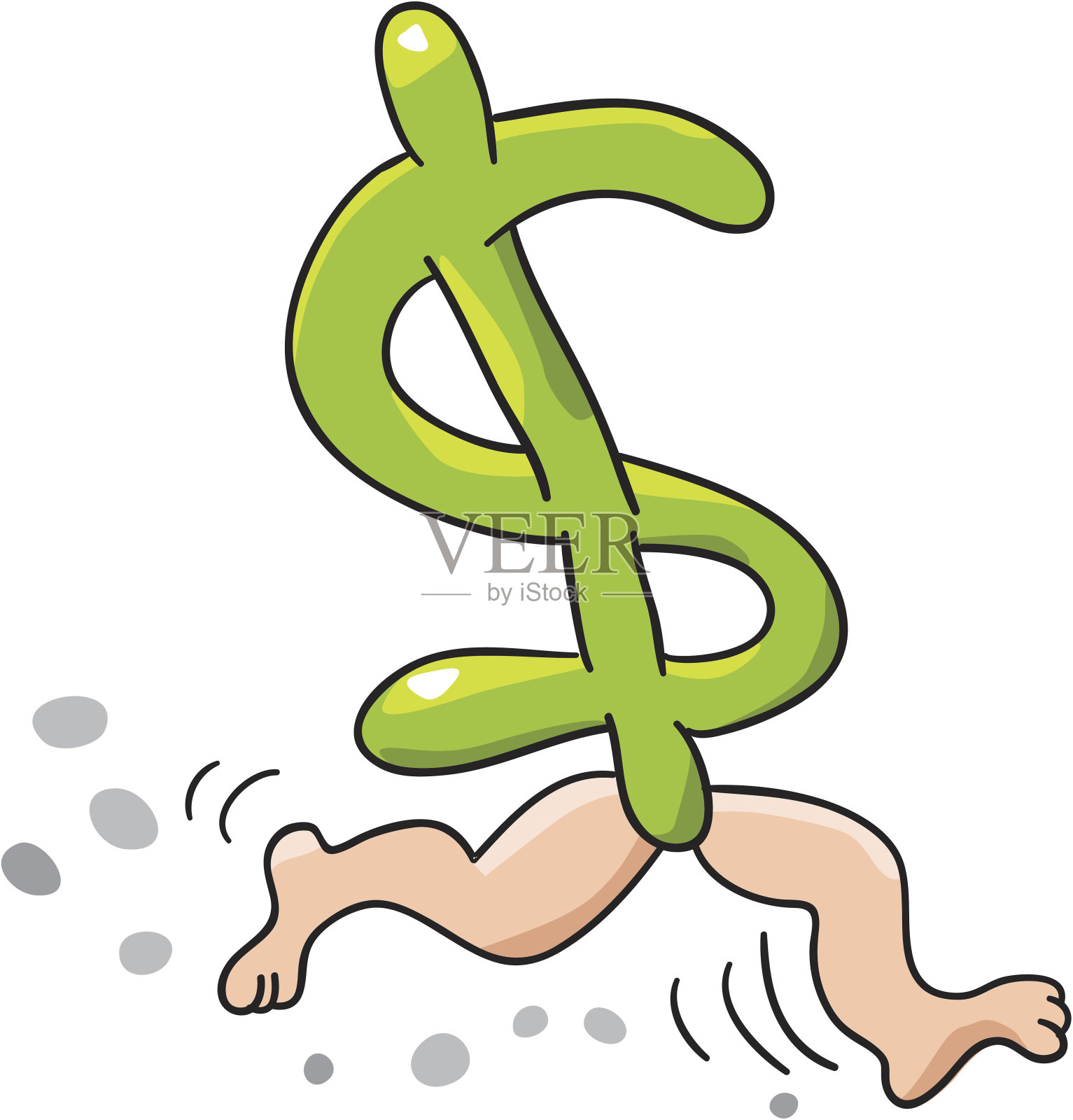 奔跑的美元符号设计元素图片