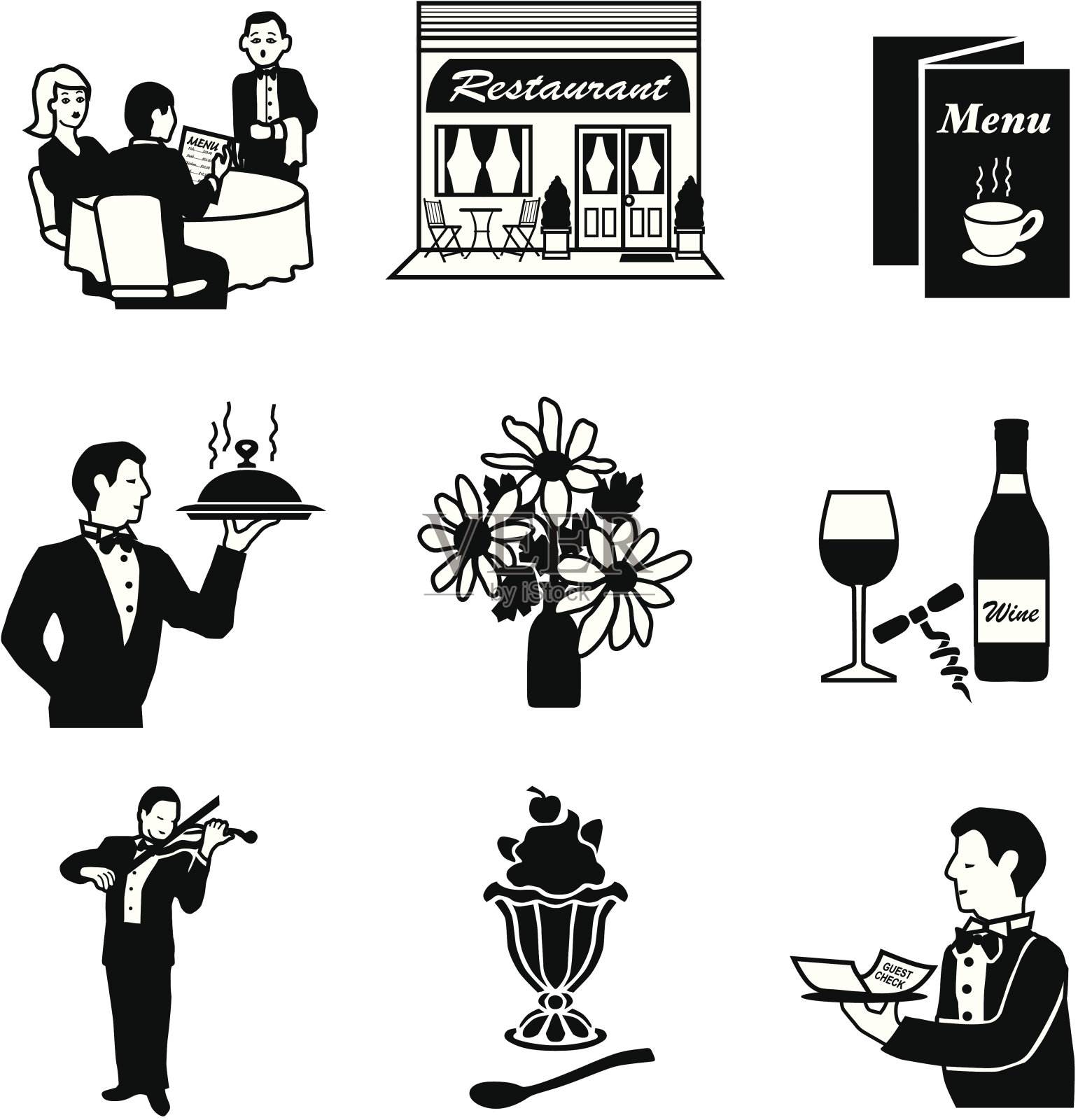 外出就餐插画图片素材