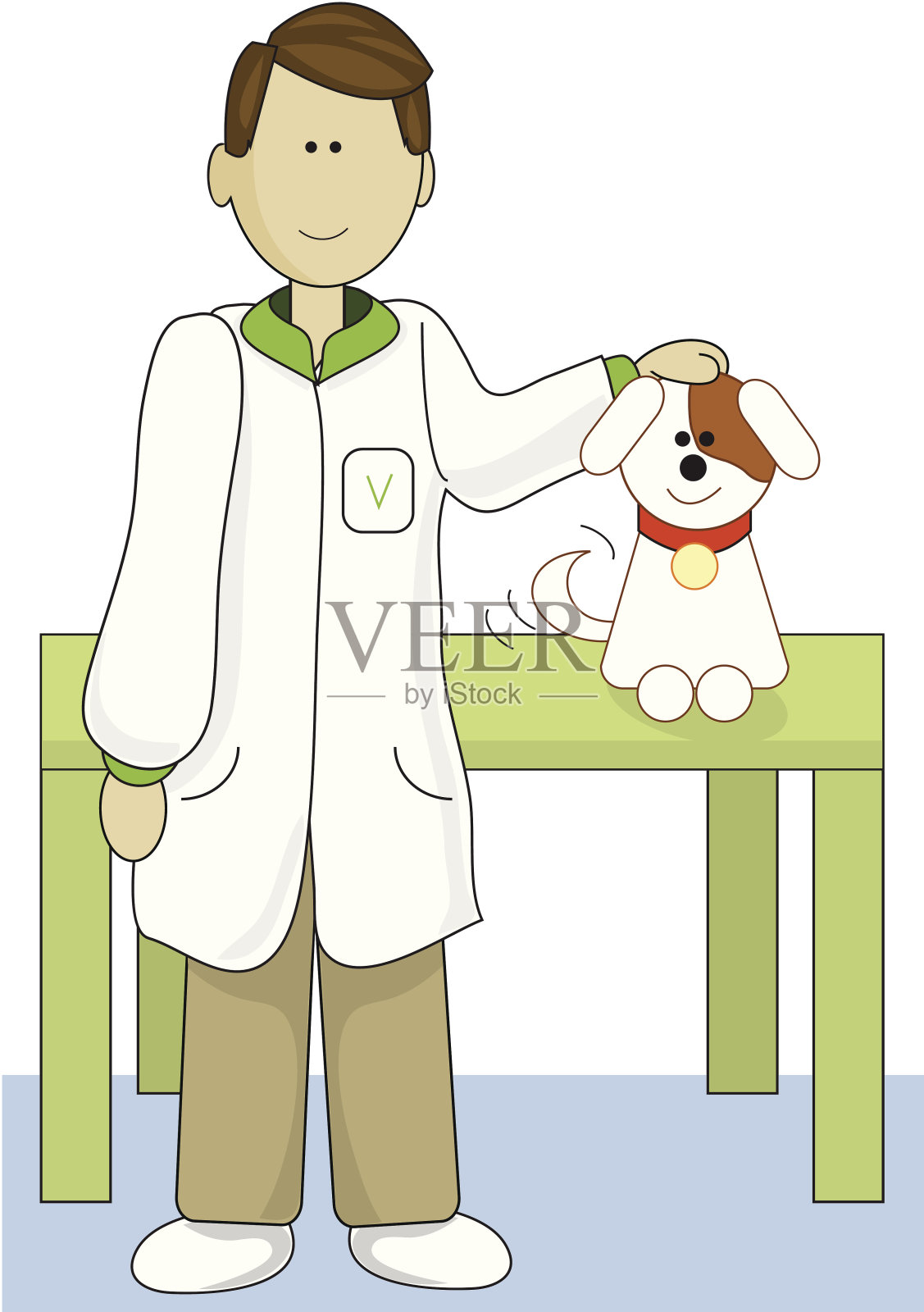 兽医与狗插画图片素材
