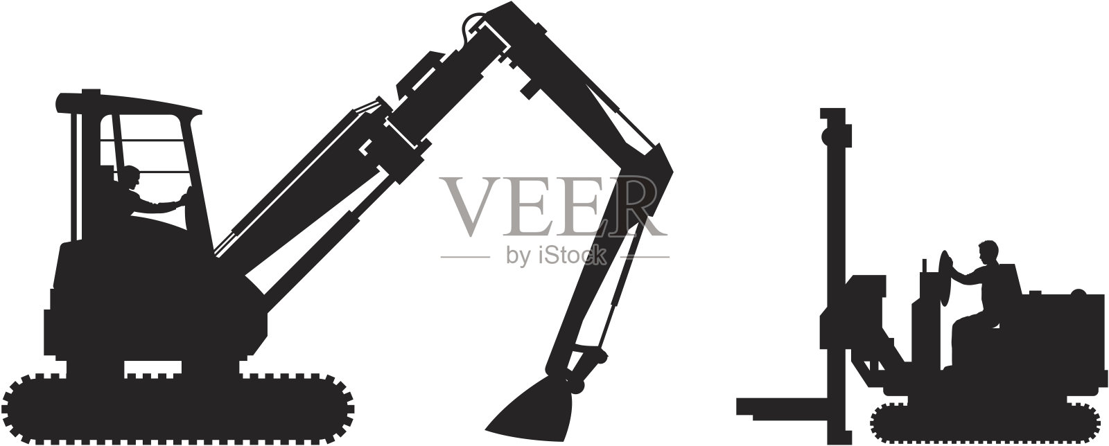 两个施工车辆设计元素图片
