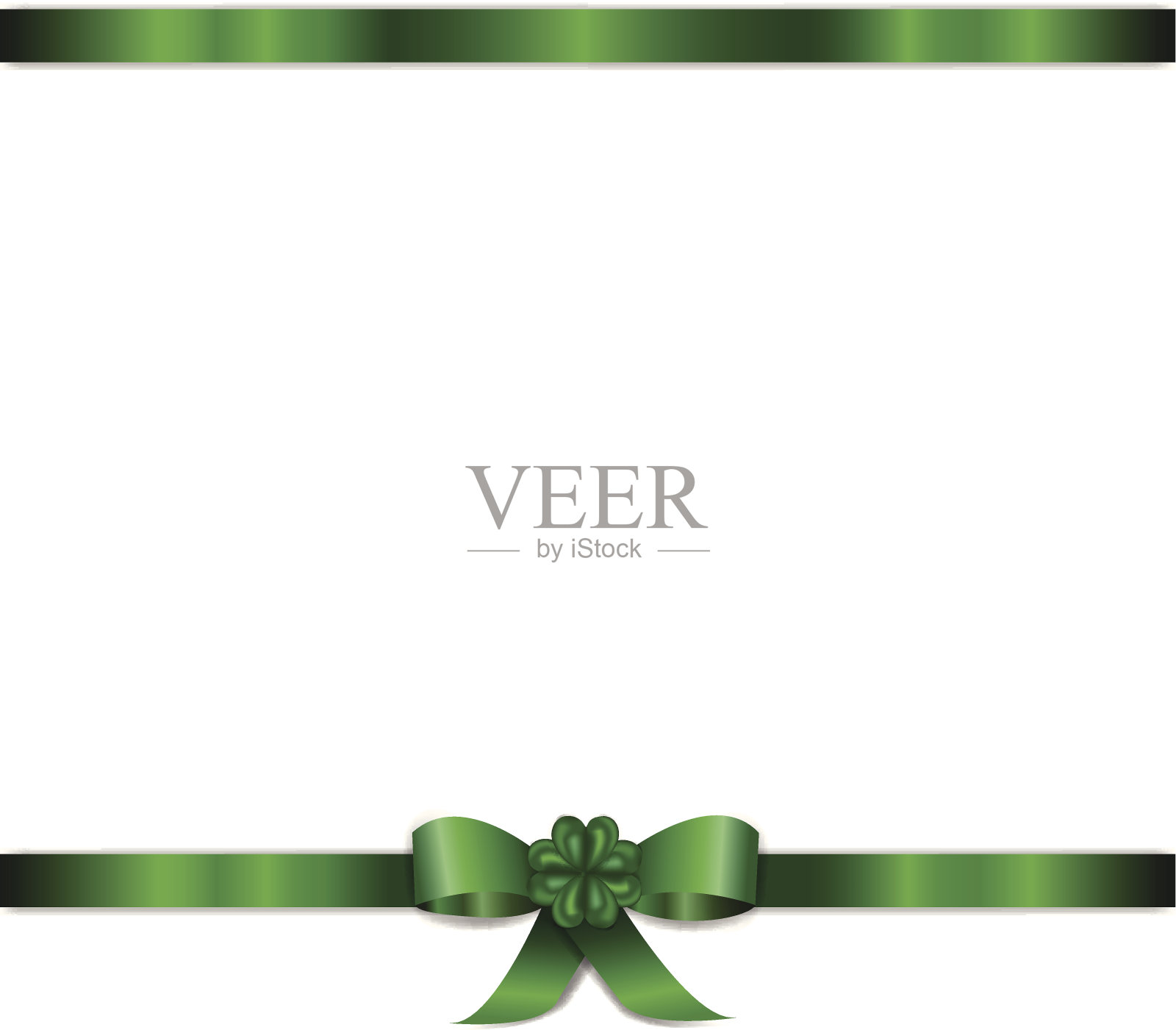 丝带与四叶三叶草鞠躬标志插画图片素材