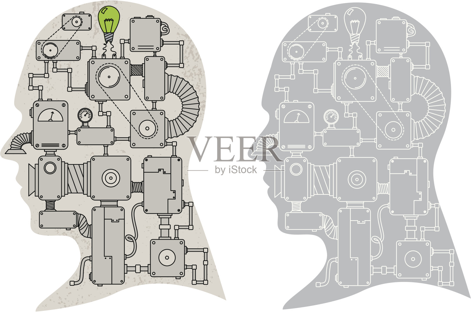 头机器插画图片素材