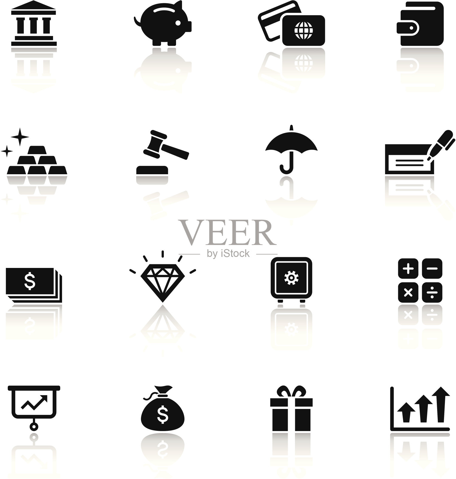 黑白图标设置|财务图标素材