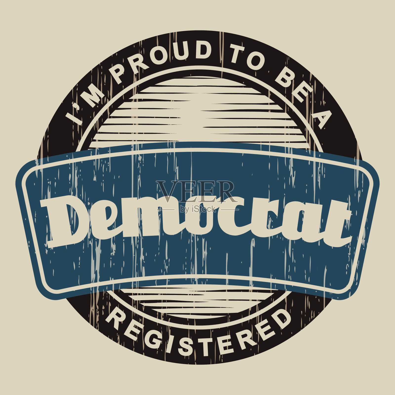 老式民主党标签设计元素图片