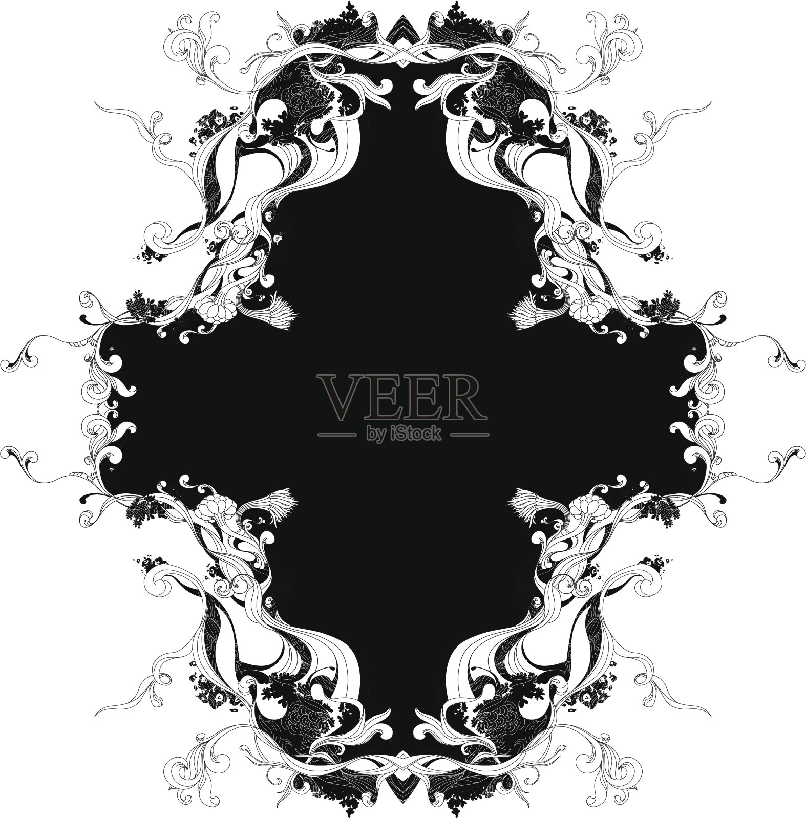 墨水涂鸦框架插画图片素材