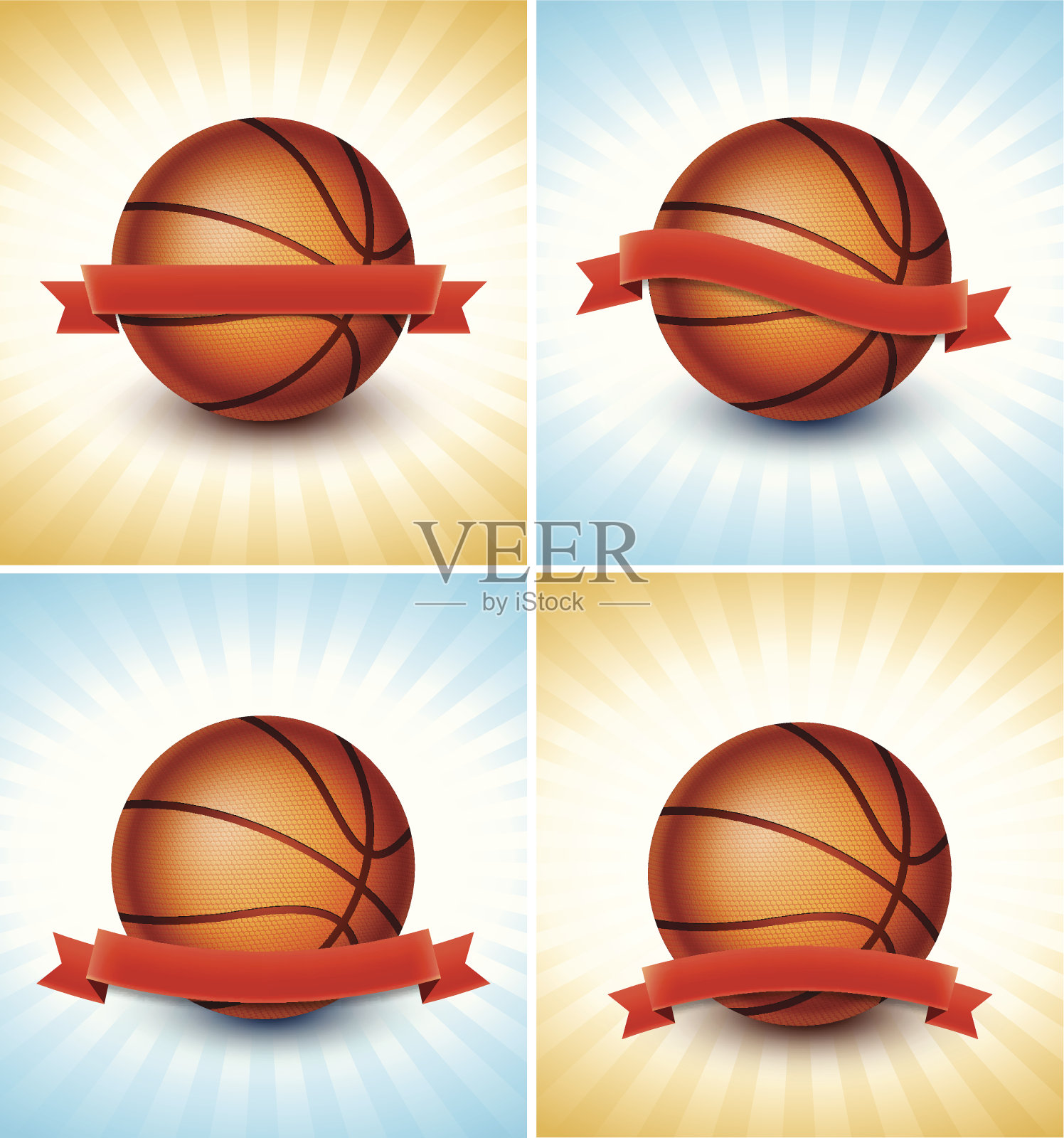 篮球Grunge系列与空白横幅插画图片素材
