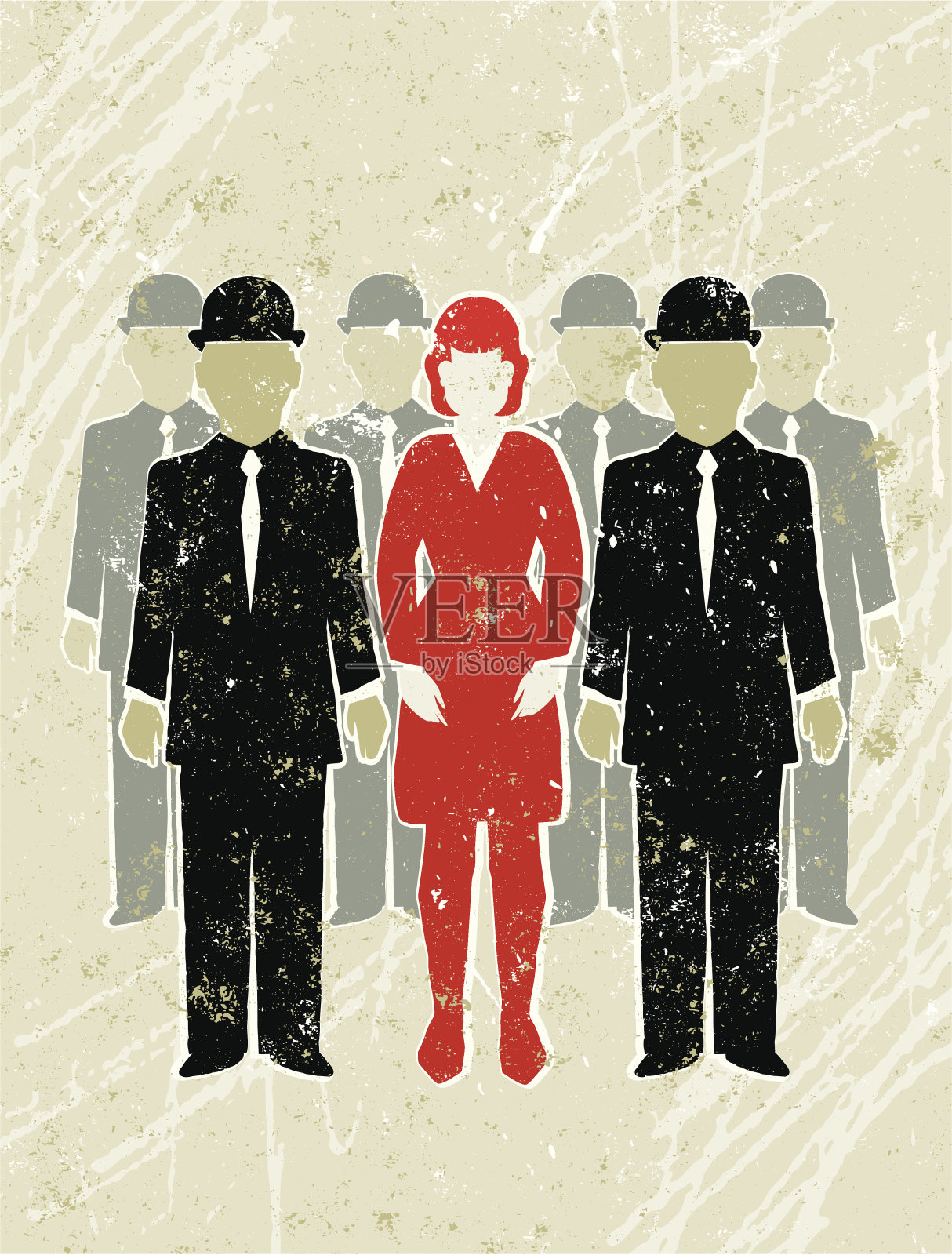 一群商人和女商人插画图片素材