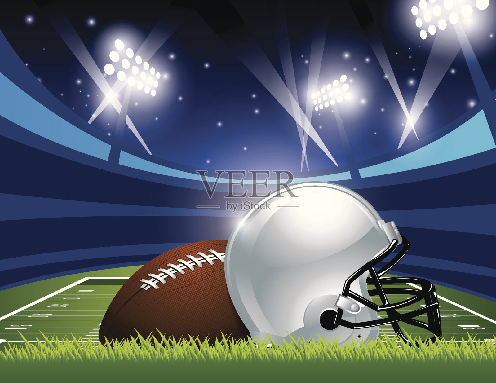 橄榄球场插画图片素材