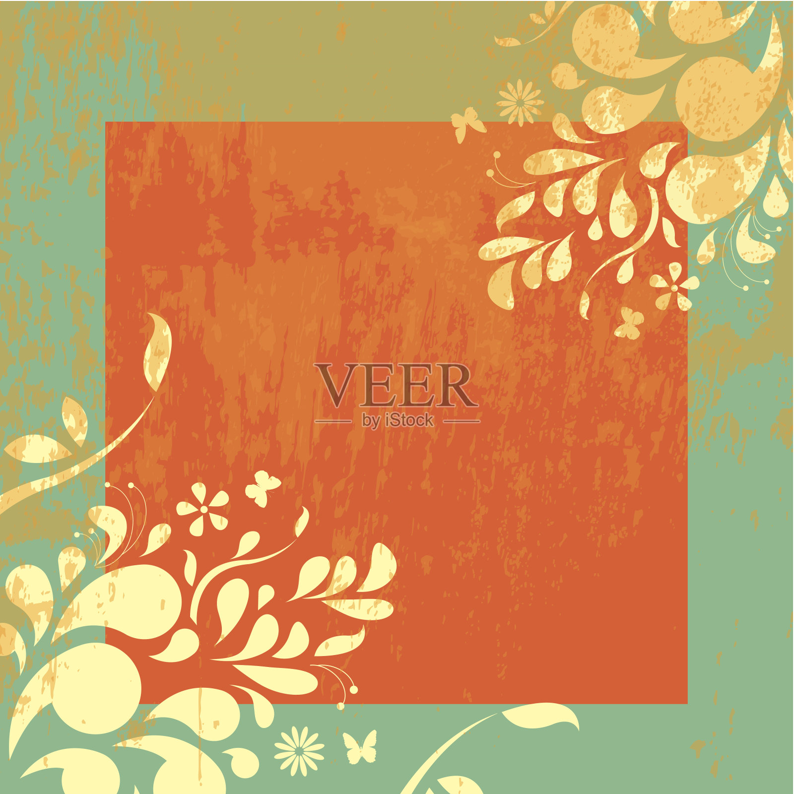 花的框架插画图片素材