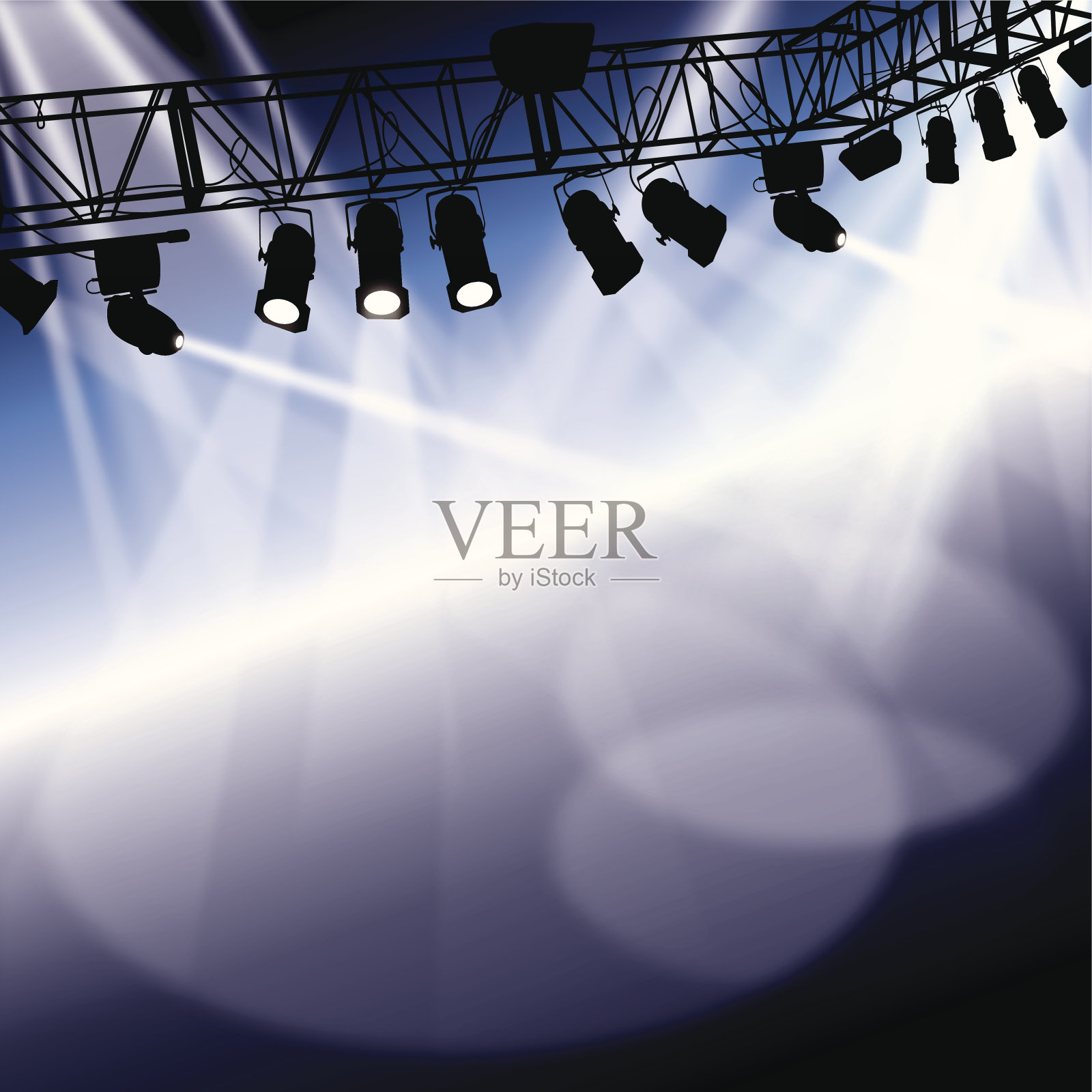 聚光灯在舞台上设计元素图片