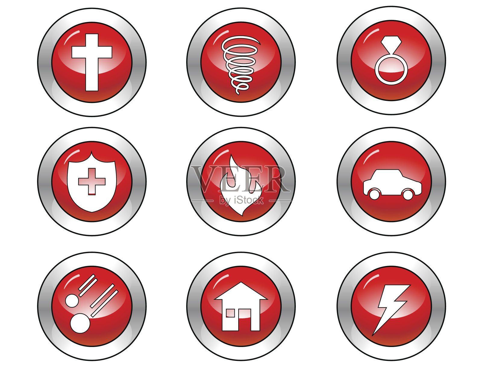 保险图标设置:红色图标素材