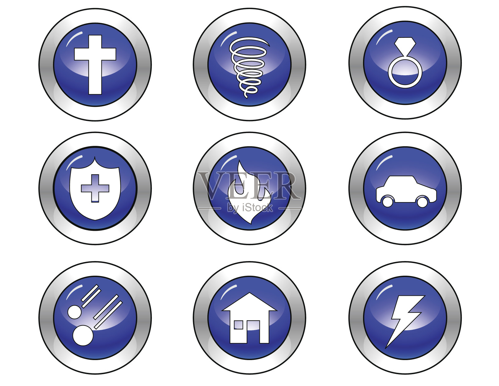 保险图标设置:蓝色图标素材