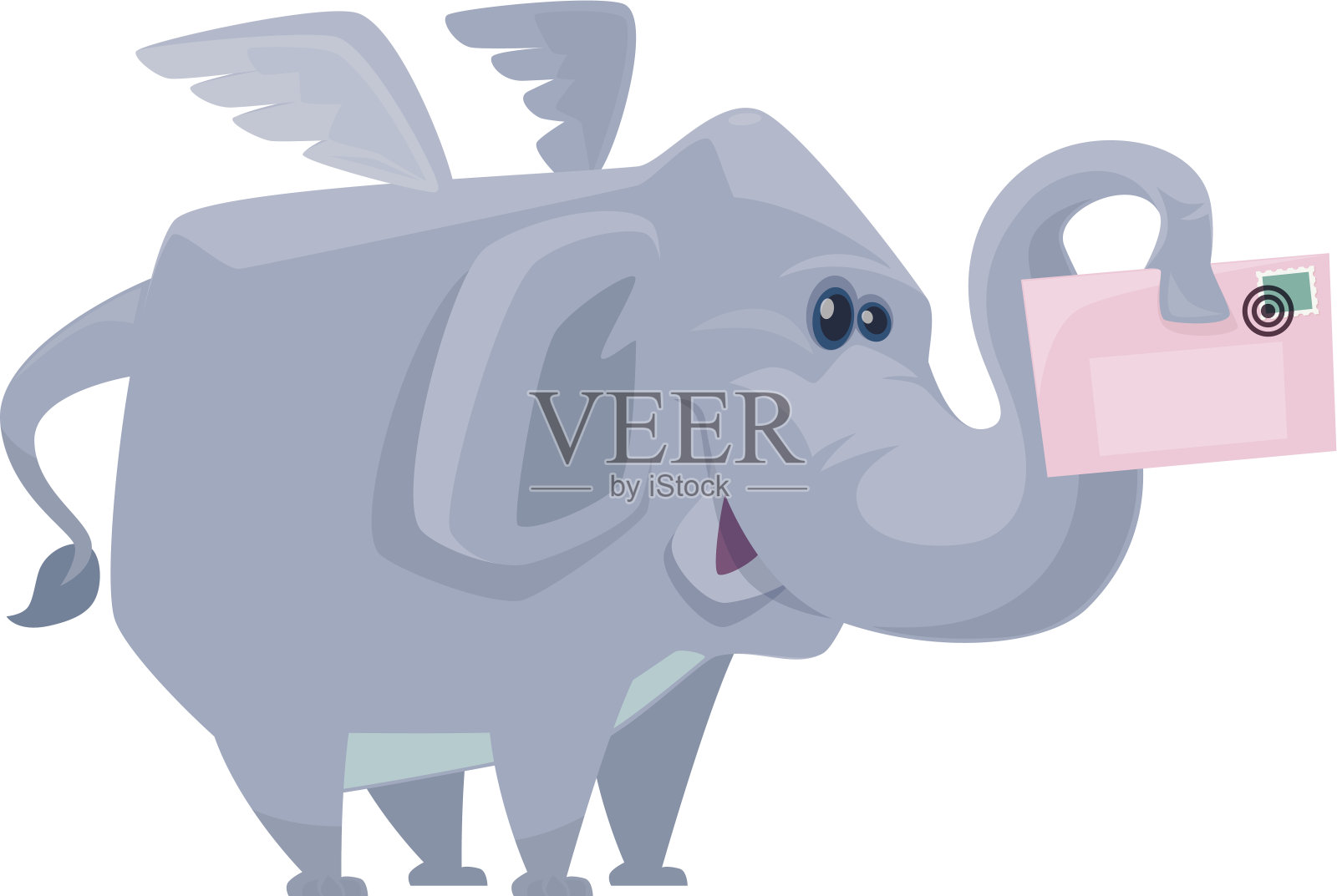 大象的邮件插画图片素材