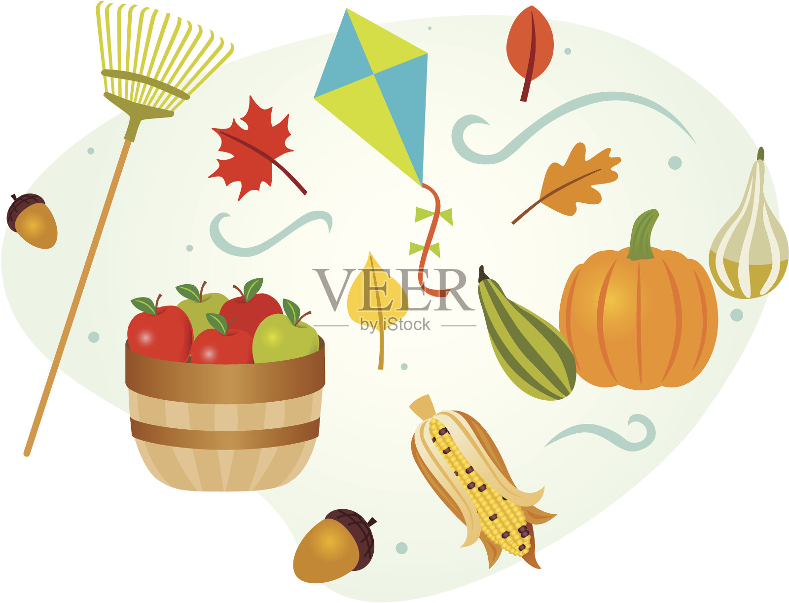 秋天收集插画图片素材