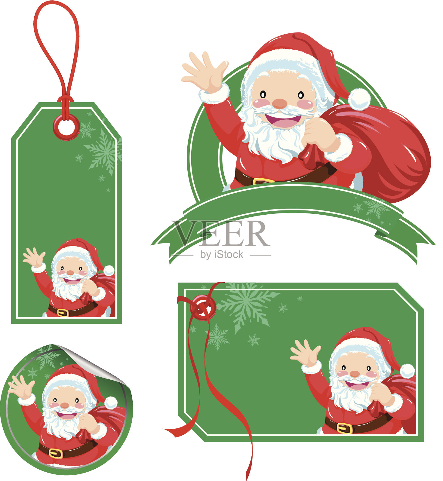 圣诞老人的价签插画图片素材