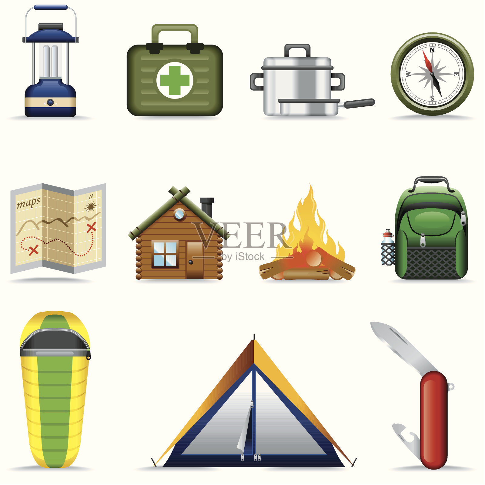 图标设置,户外和露营图标素材