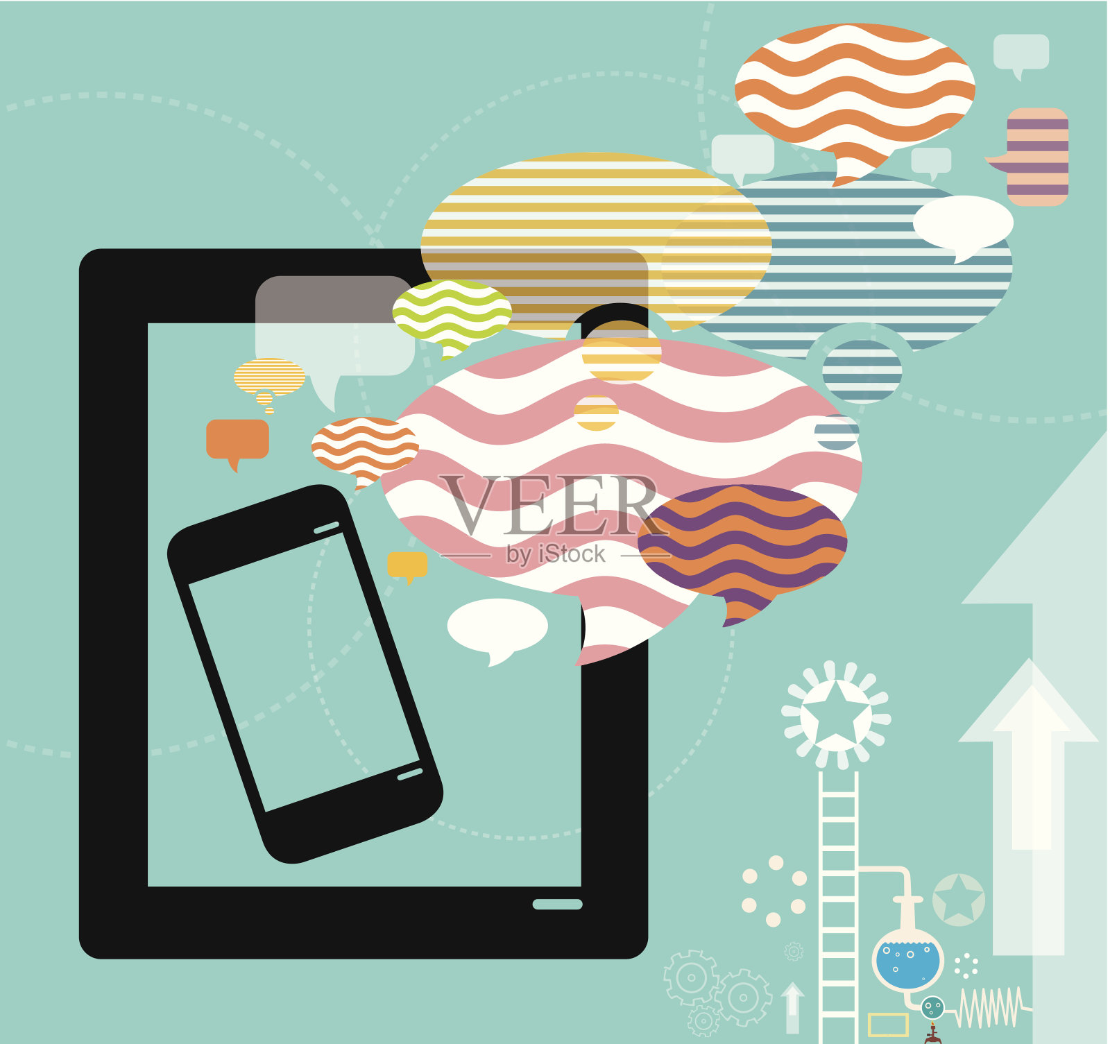 流动性和社交媒体插画图片素材