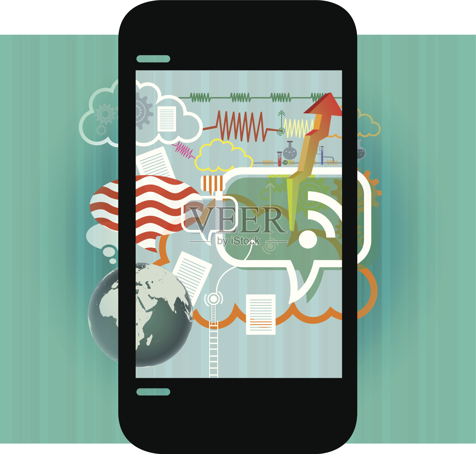 云技术与移动性插画图片素材