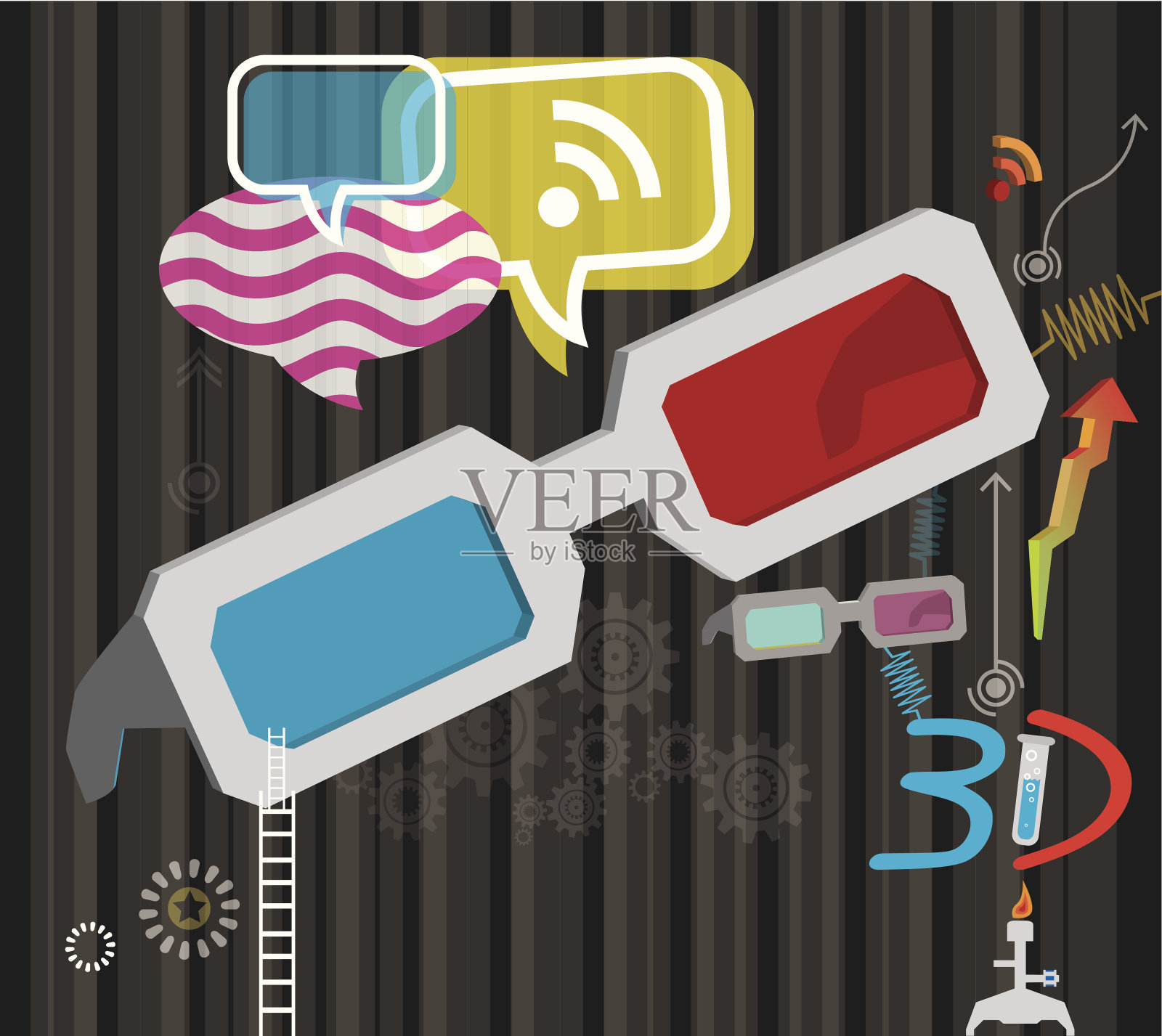 3 d眼镜插画图片素材