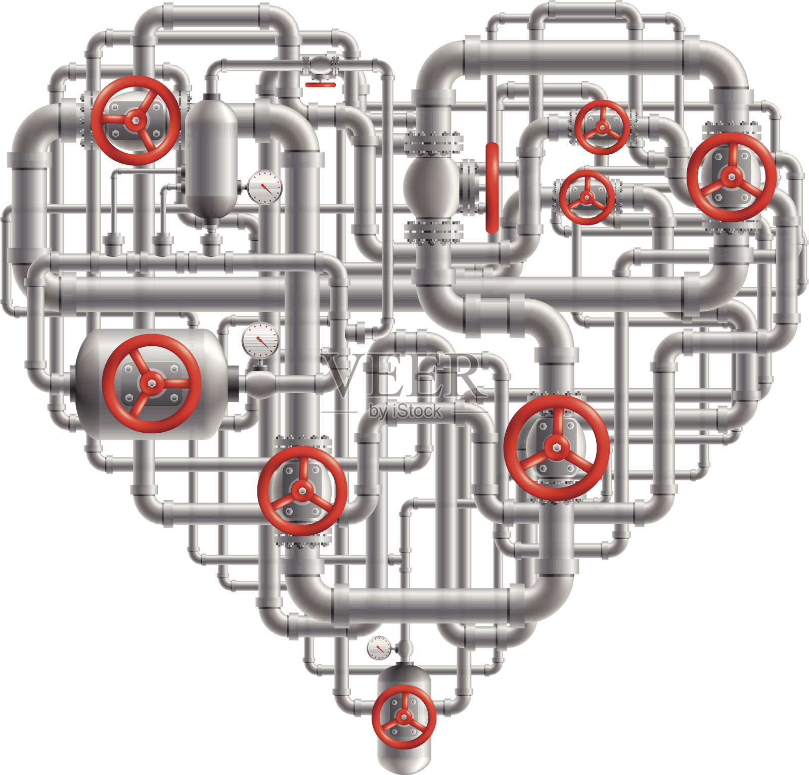 管道的心插画图片素材