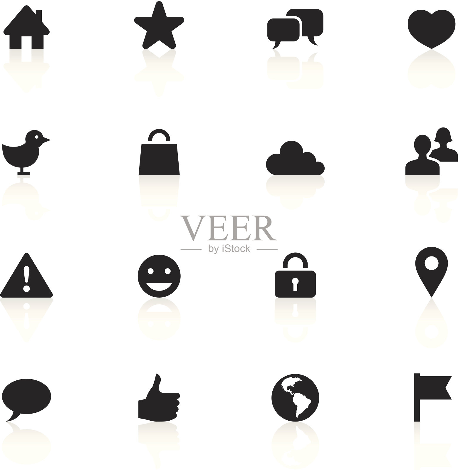 黑色符号-社会网络图标素材