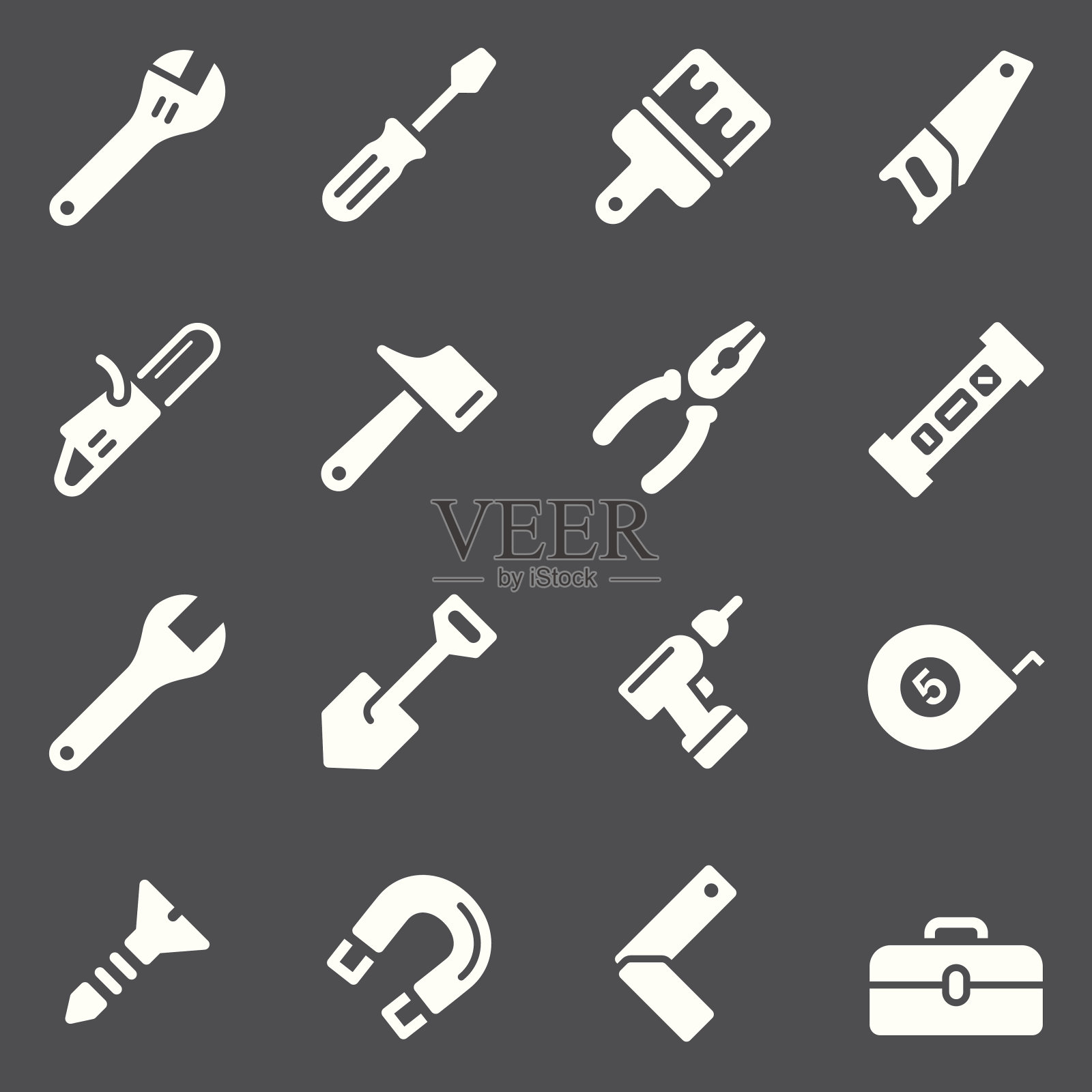 工具图标-白色系列图标素材