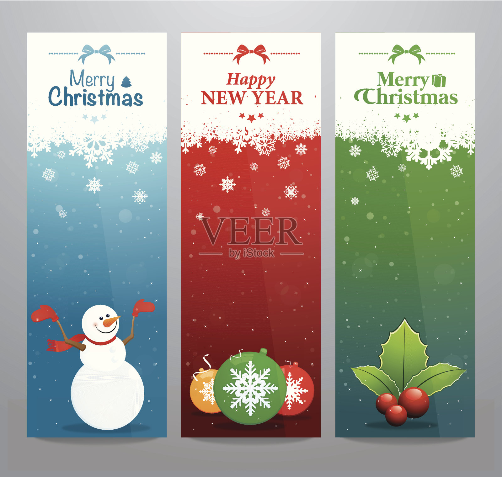 写有文字的圣诞横幅插画图片素材