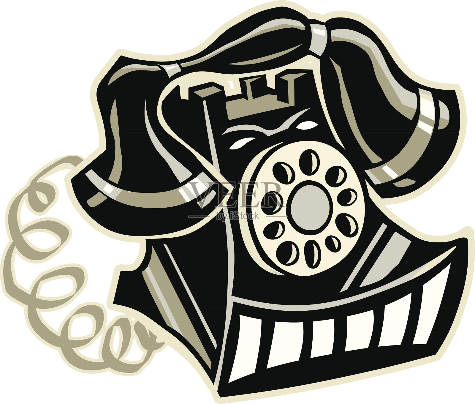 老式的电话插画图片素材